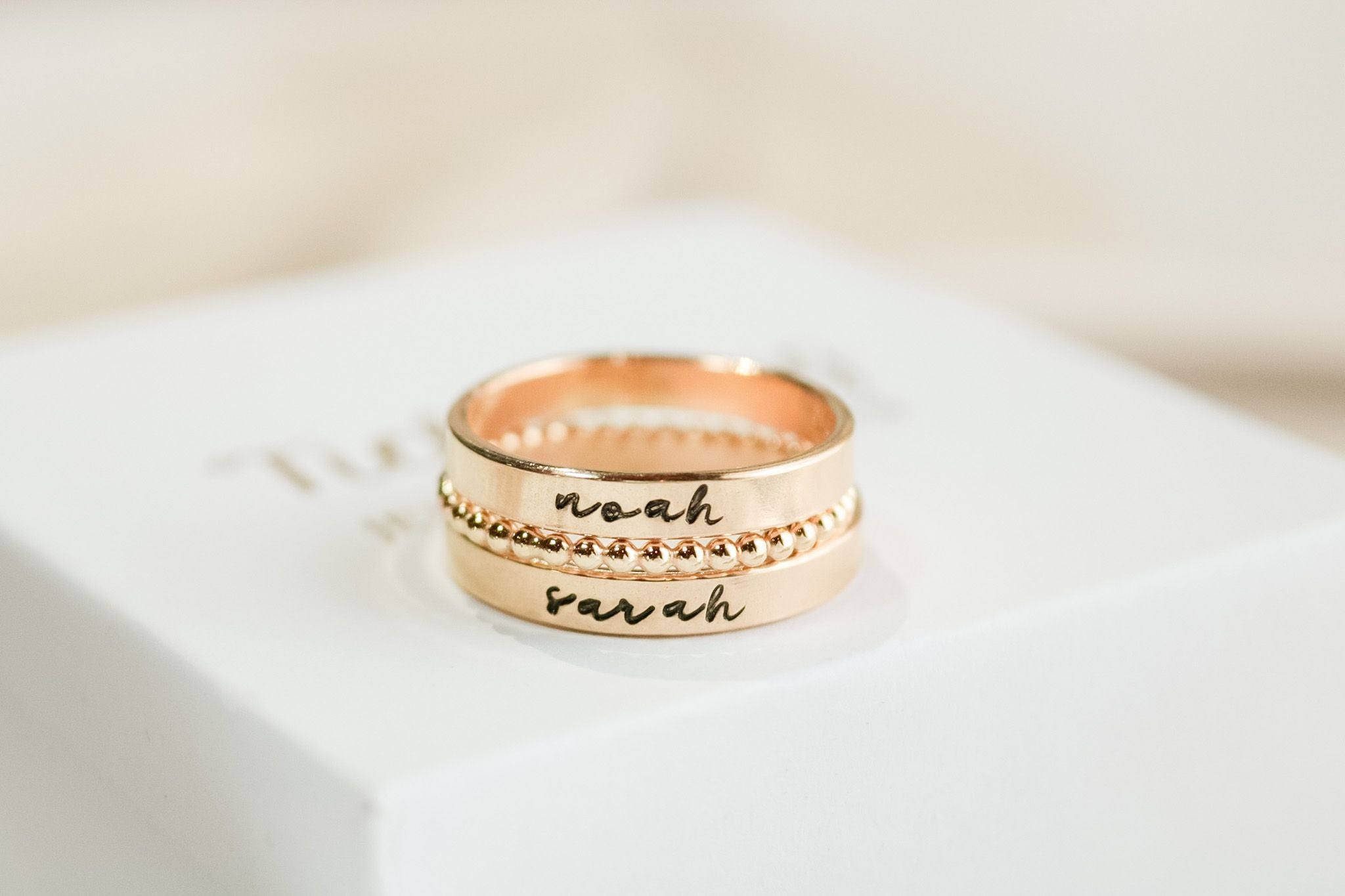 Design Your Stack | Gold Filled Name Rings – KinMarked